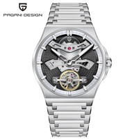 Montres mécaniques automatiques Pagani Design PD-YS028, nouvelle arrivée, tourbillon, luxe, étanches à 100 m, bracelet en acier inoxydable, montre pour homme