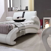 Lit happy night dernier modèle Lit moderne meubles pour chambre à coucher couleur blanche bon marché Lit intelligent à vendre