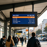 Affichage LCD intelligent pour abri de bus à fixation murale, Android 11, 2+32, WIFI, BT, signalisation numérique pour l'affichage des informations sur les arrêts de transport en commun