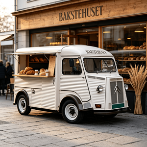 Camionnette alimentaire électrique rétro personnalisée Citroën avec four de cuisson professionnel pour les rues des vieux quartiers européens - Product Image 1