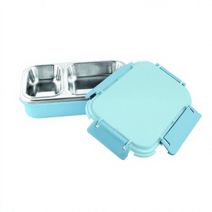 Deluxe Eco Friendly Stainless Steel Tiffin <b>Lunch</b> <b>Box</b> Polished Metal Camping Food Carrier with Lock - Product Image 1