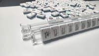 Set Mahjong Amerika 160 Ubin dengan Ubin Akrilik Mint, Ubin Seni Bambu, Dadu, dan Indikator Angin