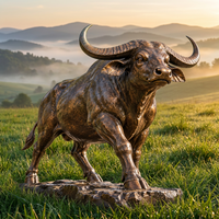 Statue de buffle en bronze, célèbre fonderie chinoise, grande sculpture d'animal en bronze sur mesure