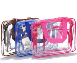 Estilo <span class=keywords><strong>Simple</strong></span> transparente bolsa de cosméticos LOGO puede ser personalizado transparente bolsa de cosméticos - Product Image 1
