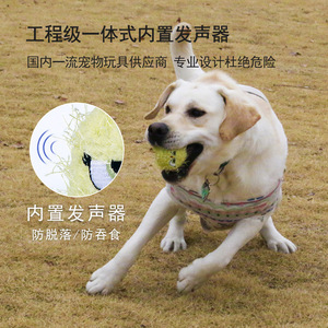 Balle sonore pour animaux de compagnie, jouet en peluche interactif à mâcher pour chiens de petite et moyenne taille, couleur bleu jaune rose - Product Image 2