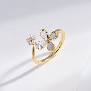 factory price plata 925 silver dainty stackable small ring fine 18k gold plated engraved kids shell heart <b>cheap</b> rings <b>for</b> <b>girls</b> - Product Image 2