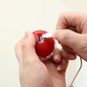 Silikon ve Polyester dayanıklı USB şarj ipi ve basit tasarım ile 360 akıllı otomatik interaktif köpek ve kedi topu oyuncak - Product Image 4