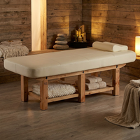 Table de massage multifonctionnelle en bois massif de style Zen avec chauffage à température constante pour spa et soins