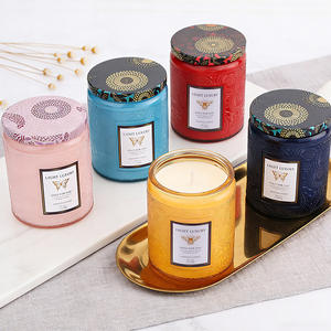 Vela Aromática en Vaso de Vidrio Relieve de 400g, Venta al por Mayor, Decoración de Fragancia para Interiores del Hogar, Vela de Cumpleaños, Regalo de Incienso - Product Image 2