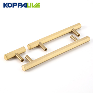 Koppalive tối giản Hex đồ nội thất xử lý <span class=keywords><strong>knobs</strong></span> Vàng ngăn kéo rắn brass lục giác t thanh Tủ kéo - Product Image 2