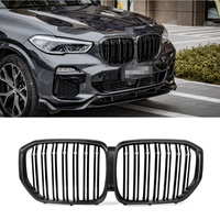 Grille de pare-chocs de style double ligne en fibre de carbone de haute qualité, noir brillant, pour BMW X5 G05 2019+, grille avant de voiture