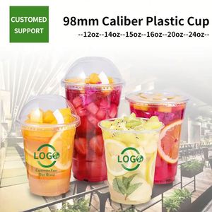 Gobelets jetables écologiques en PET transparent à paroi simple, 500 ml et 700 ml, avec logo personnalisé, faible MOQ, pour café glacé et boissons froides - Product Image 3