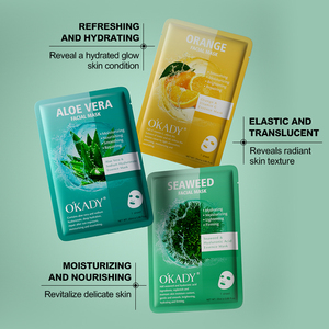Mascarilla Facial Orgánica de Aloe Vera, Algas Marinas y Naranja con Vitamina C, Refrescante, Hidratante y Nutritiva, Tres Recetas - Product Image 3