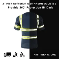 SMASYS - Camiseta de Seguridad de Alta Visibilidad ANSI Clase 2 con Cinta Reflectante de PVC, Mangas Cortas, Logotipo Personalizado, MOQ Bajo