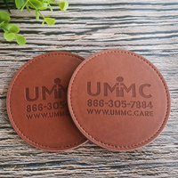 Ensemble de sous-verres personnalisés en cuir PU marron, design sur mesure pour la cuisine