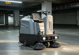 Battery Powered Ride on Floor Sweeper 1250mm Industrial Cleaning Machine for Warehouse Factory Parking Lot Property <strong>Management</strong> - Product Image 4