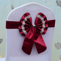 Rubans de chaise en satin rose vif pour mariage, nœuds décoratifs, couvre-chaises, rubans DIY pour la décoration de chaises de fête