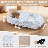 Coussin pour chien classique en fausse fourrure et éponge, lavable en machine, couverture moelleuse et spacieuse, idéal pour l'hiver