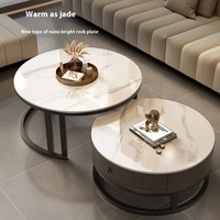 Table basse pliable et extensible en résine et métal, facile à nettoyer, design nordique moderne, meubles de salon