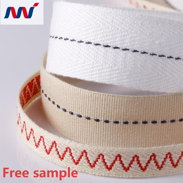 Oeko-Tex GOTS GRS Certified Custom Eco-Friendly Recycled Organic Jacquard Cotton Tape Webbing Ribbon Custom Logo for Clothing
