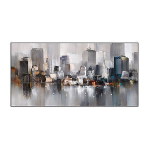 Pittura a olio di grande paesaggio urbano dipinta a mano architettura moderna Texture tela pittura Home <span class=keywords><strong>Gallery</strong></span> Wall <span class=keywords><strong>Art</strong></span> - Product Image 6