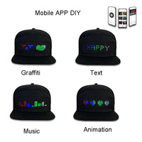 Sombreros de exhibición de salida de fábrica, aplicación inteligente, sombrero LED programable, logotipo personalizable, regalos de fiesta, Festival, venta al por mayor, gorra LED