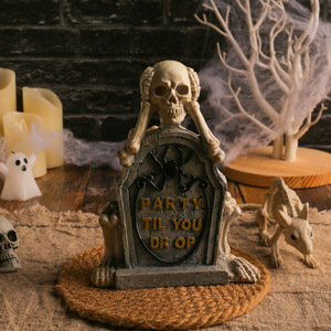 Witt Halloween Fantôme Homme <span class=keywords><strong>Pierre</strong></span> <span class=keywords><strong>tombale</strong></span> Décoration Fantôme Festival Horreur <span class=keywords><strong>Pierre</strong></span> <span class=keywords><strong>tombale</strong></span> Ne pas écouter Table Résine Artisanat - Product Image 1