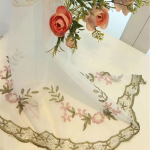 Coreano moderno Grommet Top bianco floreale ricamato <span class=keywords><strong>tende</strong></span> trasparenti <span class=keywords><strong>per</strong></span> finestre soggiorno <span class=keywords><strong>camera</strong></span> da letto della ragazza - Product Image 2