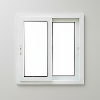 Ventana Corredera de Doble Riel, Insonorizada, Antirrobo, con Certificación Energy Star, para Baño de Villa, de PVC Resistente a la Intemperie