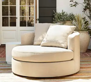 Hot Sale Round Shape Fabric Sofa Bed Outdoor Sun Lounger Garden Furniture Modern Sunbed Outdoor Sofa