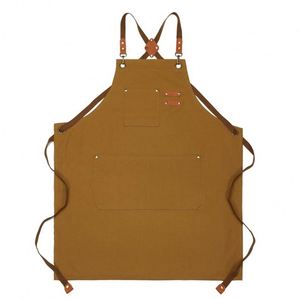 Unisex Cotton Canvas Waist Bib <b>Apron</b> Adjustable Cross Back Pockets Durable Washable Good for Food <b>Garden</b> Art Cleaning - Product Image 1