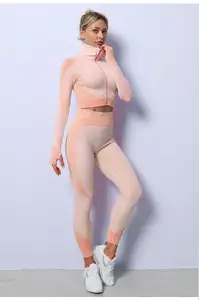 OEM ODMS-4XL أكتيفيوير دعوى الرياضية تشغيل التدريب سلس ثلاثة-قطعة الرياضة الصدرية طويلة الأكمام السراويل طماق اللياقة البدنية رياضة مجموعة - Product Image 2