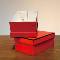 Boîte cadeau pliable haut de gamme en carton ondulé pour chaussures, impression quadricolore, couleur personnalisée, carton écologique