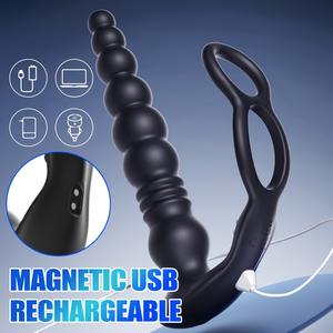 Анальный вибратор, анальные шарики, массажер простаты, анальная пробка-стимулятор, 10 скоростей, фаллоимитатор, вибраторы, секс-игрушки для мужчин и женщин, силиконовая анальная игрушка - Product Image 6