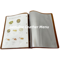 Couverture de menu en cuir rétro fou avec logo personnalisé A5 Bar Restaurant Menu Dossier Livre Bill Holder Restaurant Accessoires de table