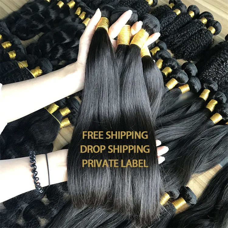 Wholesale luxury quality indian 100% real virgin unprocessed human hair extension vendor hair weave bundles with closure