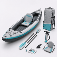 Bateau pneumatique gonflable personnalisé pour adultes, kayak, canoë, 1 à 3 personnes, avec coque en PVC, sièges, rames, pompe, kit de réparation, 3,1-4 m, lacs et rivières