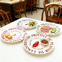 Assiette à dîner en porcelaine de style anglais avec lettres personnalisées en gros, assiette à dessert, assiette à pâtes en céramique pour la maison