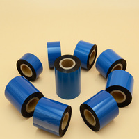 Sampel Gratis 110*300 24mm Pita Tinta Transfer Termal Resin Lilin Hitam untuk Printer Zebra & Label Tahan Gores Anti-Statik