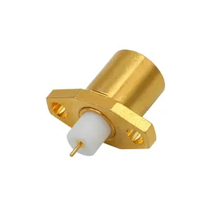 Gold Plated BMA Female Jack Flange 2 Holes Panel Mount Straight BMA RF Coaxial Connector