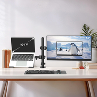 Support de bureau personnalisé Khcoohoo pour ordinateur portable, support double moniteur pour ordinateurs portables de 10 à 17 pouces, moniteur de 13 à 32 pouces, réglable jusqu'à 8 kg