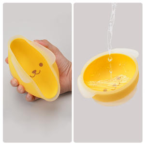 Bol d'aspiration Babi sans Bpa, fond collant antidérapant, ensemble pour l'alimentation des enfants, vaisselle en silicone pour enfants, assiettes en silicone pour bébés - Product Image 5