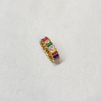 Nouveauté 2026, vente chaude, anneaux en acier inoxydable plaqué or 18 carats PVD, couleur argent, hip hop, avec zircone carrée, rectangulaire, circulaire