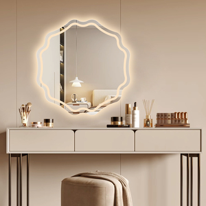 <span class=keywords><strong>Espejo</strong></span> <span class=keywords><strong>Redondo</strong></span> <span class=keywords><strong>de</strong></span> Vidrio con Diseño Floral Grande, <span class=keywords><strong>Espejo</strong></span> Inteligente LED con Luz LED, <span class=keywords><strong>Espejo</strong></span> Art Deco Independiente <span class=keywords><strong>de</strong></span> 40-120 cm - Product Image 2