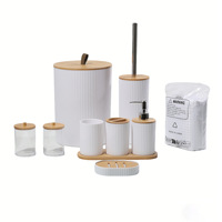 Ensemble d'accessoires de salle de bain 22 pièces, brosse de toilette, poubelle, porte-brosse à dents, porte-savon, gobelet de salle de bain et distributeur de savon