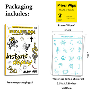 <span class=keywords><strong>Tatuaggio</strong></span> Temporaneo Senza Acqua con Simboli Erboristici, Durata 7 Giorni, Note Musicali, Diamante, Simbolo della Pace, Adesivo Semi-Permanente - Product Image 4