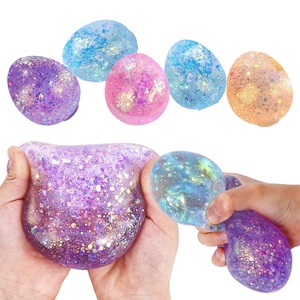Jouet Squishy en Maltose et Œuf, Balle Anti-Stress Transparente avec Paillettes, Jouet à Presser à Rebond Lent, Jouet Sensoriel Fidget, Décompression en Gros - Product Image 3