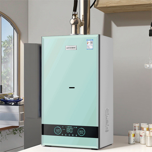 Caldaia a condensazione elettrica a <span class=keywords><strong>gas</strong></span> naturale da 36KW per elettrodomestici, con display LED, pannello in vetro temperato verde e serpentina in rame - Product Image 6