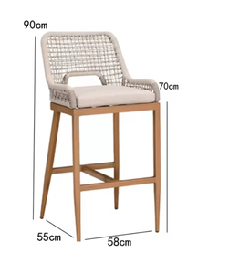 <span class=keywords><strong>Taburete</strong></span> de Bar de patio de <span class=keywords><strong>cocina</strong></span> moderno personalizado al por mayor mostrador alto Silla de ratán de <span class=keywords><strong>madera</strong></span> apilable para comedor restaurante uso escolar - Product Image 6