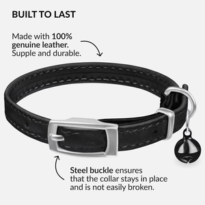 Collar de Cuero de Alta Calidad NiBao para Gatos con Campana y Correa Elástica de Seguridad para Gatos Pequeños y Grandes - Product Image 6